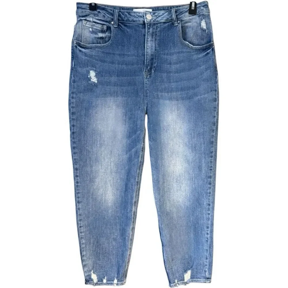 Risen High Rise Boyfriend Jeans Size 1XL